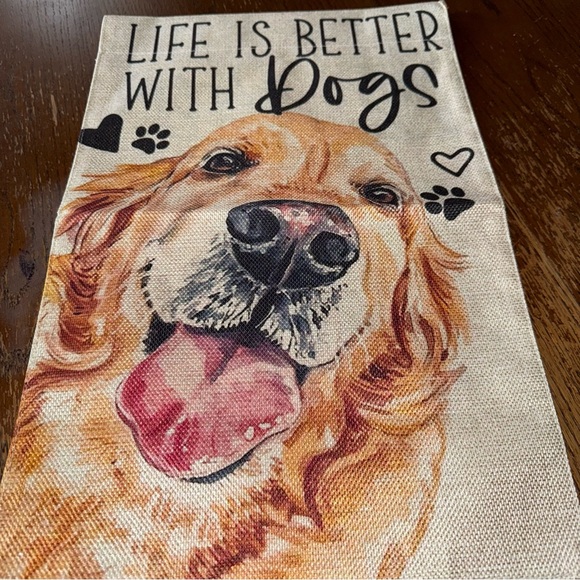 Garden Flag 12x8 Inch Double Sided Yard Flag “Life Is Better With Dogs”  New - Picture 2 of 4